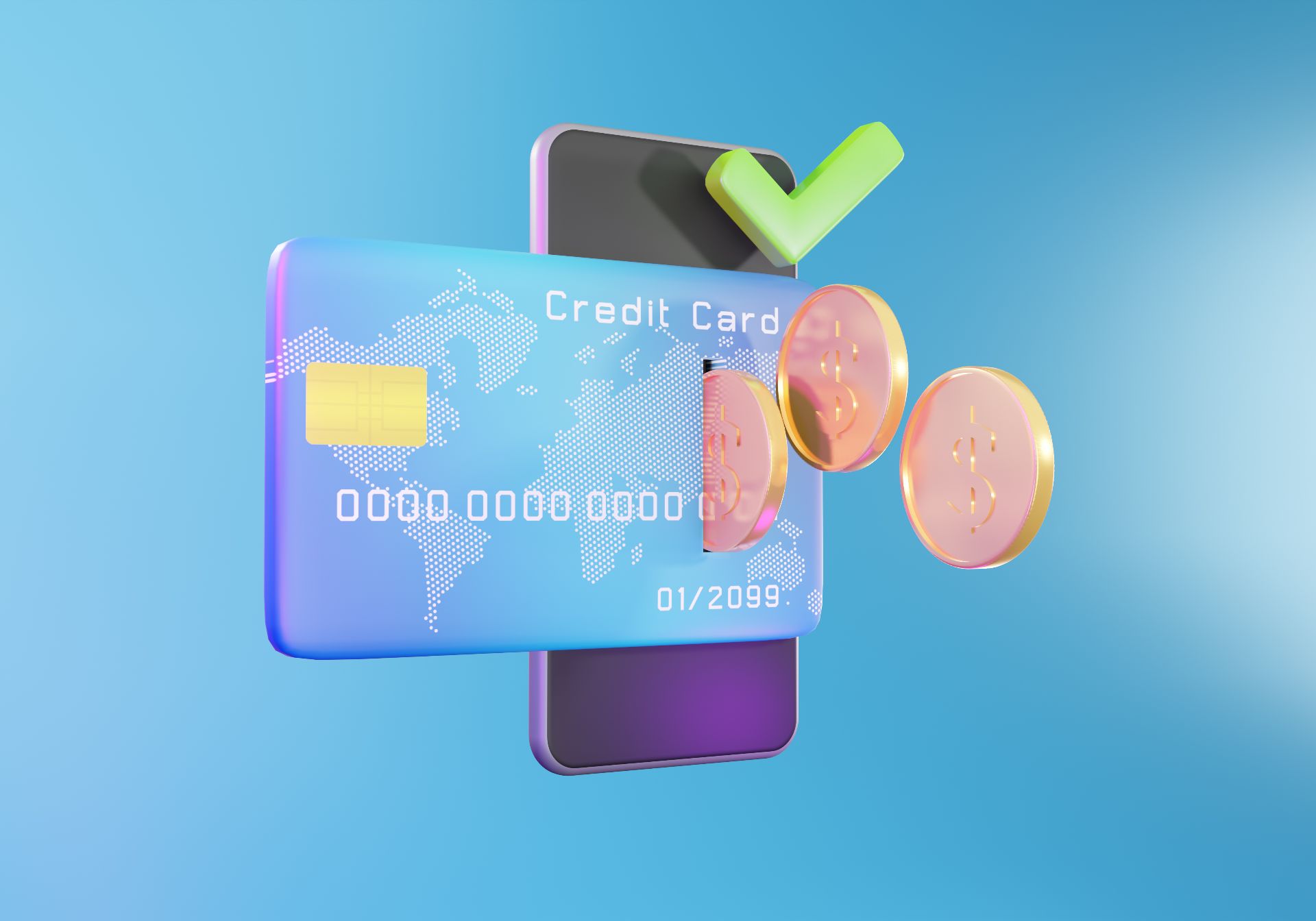 online-credit-card-payment-concept-secure-online-payment-payment-mobile-banking-concept-protection-money-transfer-3d-illustration